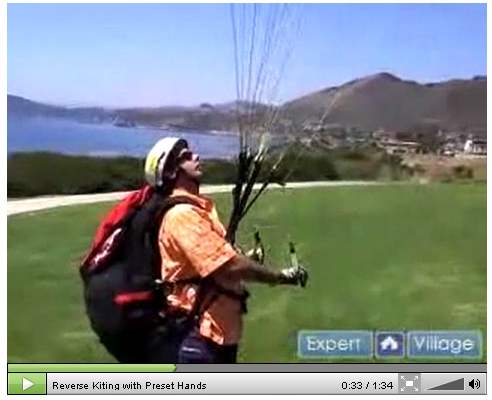 Reverse Kiting with Preset Hands in Paragliding